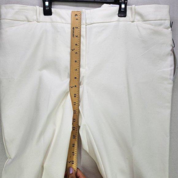Liz Claiborne Womens Ankle Capri Stretch Pants Size 18 Career Emma Classic White - Picture 4 of 15